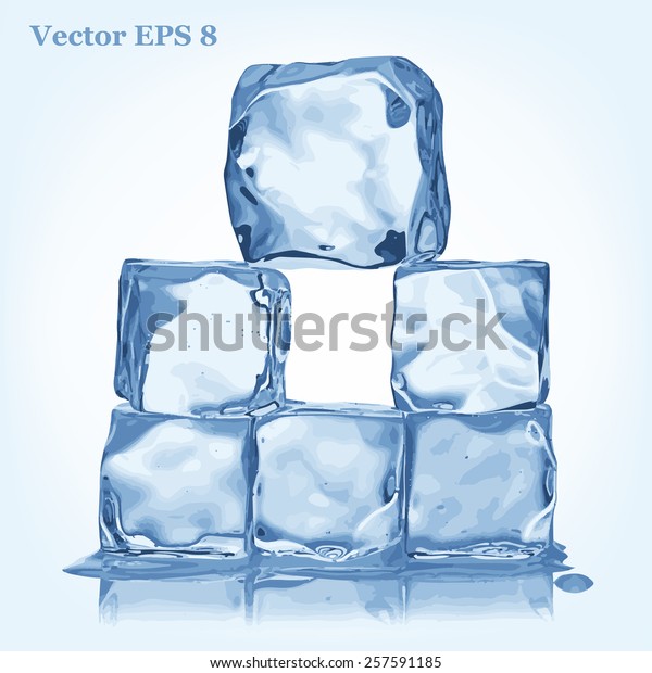 Stack Ice Cubes Vector Eps 8 Stock Vector (Royalty Free) 257591185
