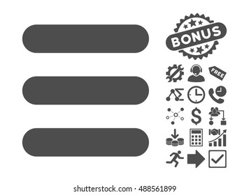 Stack icon with bonus design elements. Vector illustration style is flat iconic symbols, gray color, white background.