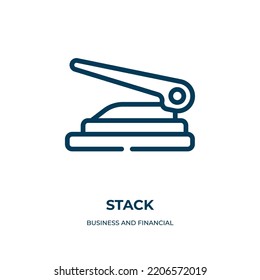 Stack icon. Linear vector illustration from business and financial collection. Outline stack icon vector. Thin line symbol for use on web and mobile apps, logo, print media.