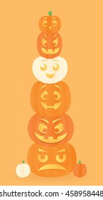 Stack of jack 'o lanterns