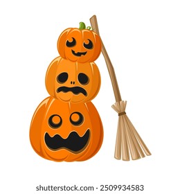 Pilha de Jack O Lanternas, Cute engraçada abóboras de Halloween, Creepy Spooky Decorações assustadoras