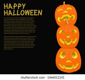 Stack of Jack-O'-lantern on transparent background
