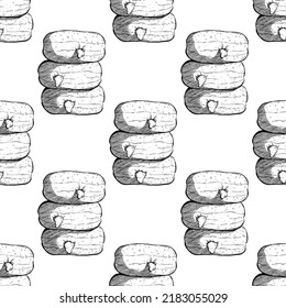 stack of jelly donut seamless pattern with hand drawing or sketch style