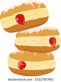 Pilha de gelatina rosquinhas Snack ilustração isolada no fundo branco