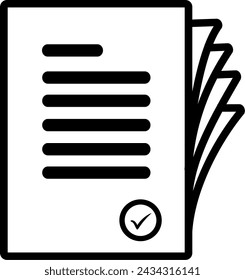 Stack line icon paper documents. Replaceable vector design.