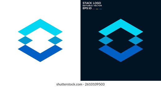 Stack logo. Storage, layer, paper, data, shipping, packing. Vector icon symbol design template EPS 10.
