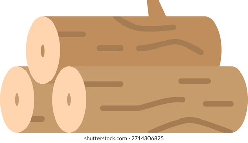 Ilustración de pila de troncos para leña