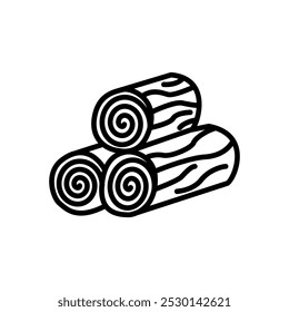 pilha de logs ícone de vetor no estilo de linha