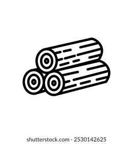 stack of logs vector icon in line style
