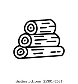 stack of logs vector icon in line style