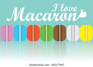Stack of macaron with reflection.