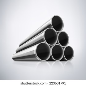 Stack of metal pipes, eps 10