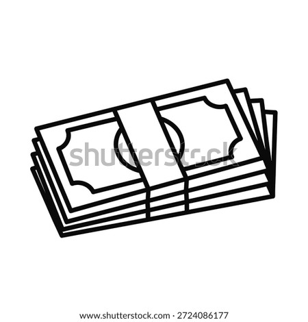 Stack of money bills bound with a rubber band