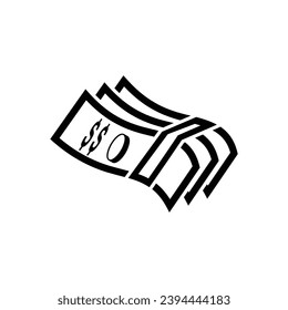 stack of money bills icon financial symbol for business economics office and for web icon	
