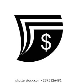 stack of money bills icon financial symbol for business economics office and for web icon	