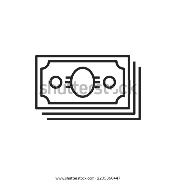 Stack Money Cash Isolated Outline Icon Stock Vector (Royalty Free ...