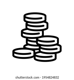 Geldstapel, Dollar oder Euro, Business Icon. Schwarzes Symbol auf weißem Hintergrund