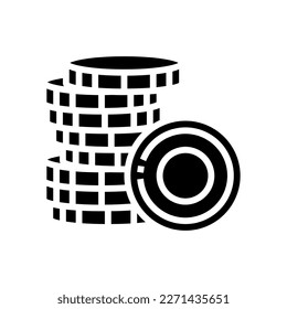 stack money gold glyph icon vector. stack money gold sign. isolated symbol illustration