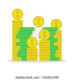 Stack of money icon. Vector illustration.
