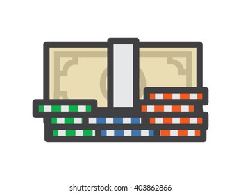Stack of Money Illustration - Flat Icon