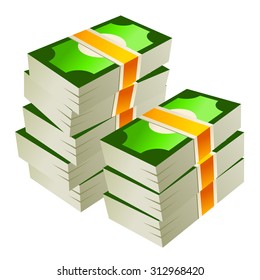 Stack of money isolated on white