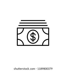 stack of money line black icon