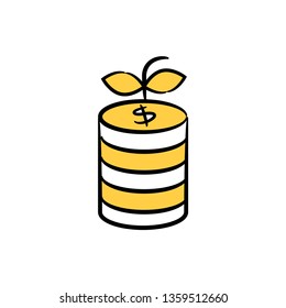 stack of money seed for investment concept