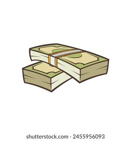 Pila de dinero Vector caricatura arte aislado
