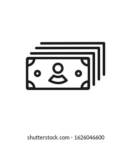 
A stack of money. Vector icon isolated on white background.