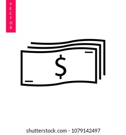 Stack of money vector icon, logo