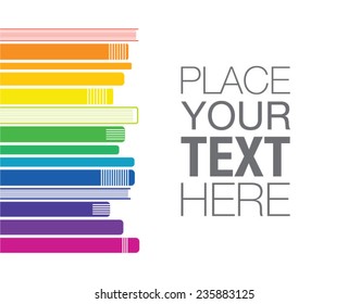 Stack Of Multi Rainbow Color Book, Design Template