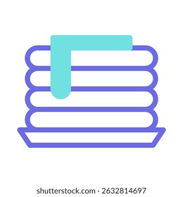 Stack of neatly folded towels illustration, minimalist design with soft pastel hues