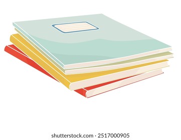 Pila de cuadernos Ilustración vectorial de color