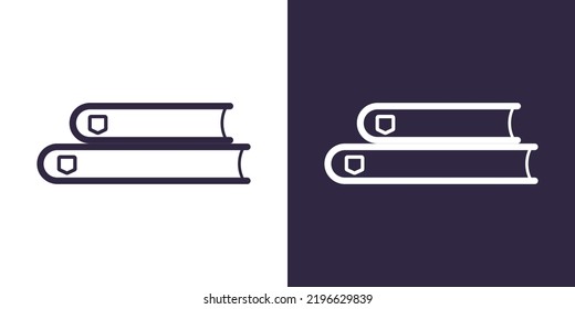 Stack of notebooks icon. Isolated black and white vector illustration for your design
