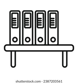 Apilar el vector de contorno de iconos de carpetas de oficina. Datos del equipo. Información de Pc