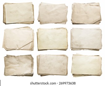 stack of old papers set, vector