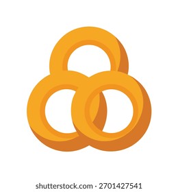 Pilha De Anéis De Cebola Ilustração De Lanche Frito Dourado