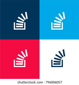 Stack Overflow Four Color Material And Minimal Icon Logo Set In Red And Blue