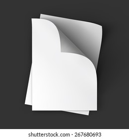 Stack of pages with curved corners. Top view. Business mockup template. Presentation of your branding and identity design. Vector Illustration EPS10.