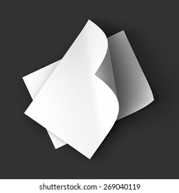 Stack of pages with curved corners. Top view. Business mockup template. Presentation of your branding and identity design. Vector Illustration EPS10.