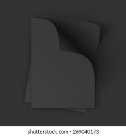 Stack of pages with curved corners. Top view. Business mockup template. Presentation of your branding and identity design. Vector Illustration EPS10.