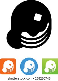 Stack of pancakes with butter and syrup icon
