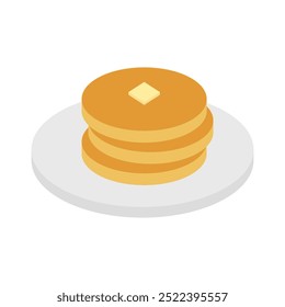 Stack of Pancakes with Butter Topping.