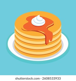 Stack of Pancakes with Cream on Top