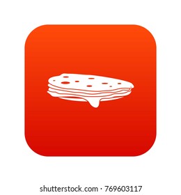 Stack of pancakes icon digital red for any design isolated on white vector illustration