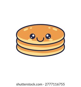 Stack of pancakes with a smiley face