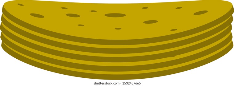 A stack of pancakes. Vector illustration on isolated background.