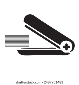 A stack of paper before stapler fixing it. Vector illustration