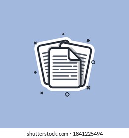 Stack of paper cartoon vector icon illustration.