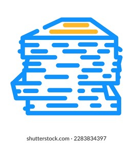 stack paper document color icon vector. stack paper document sign. isolated symbol illustration